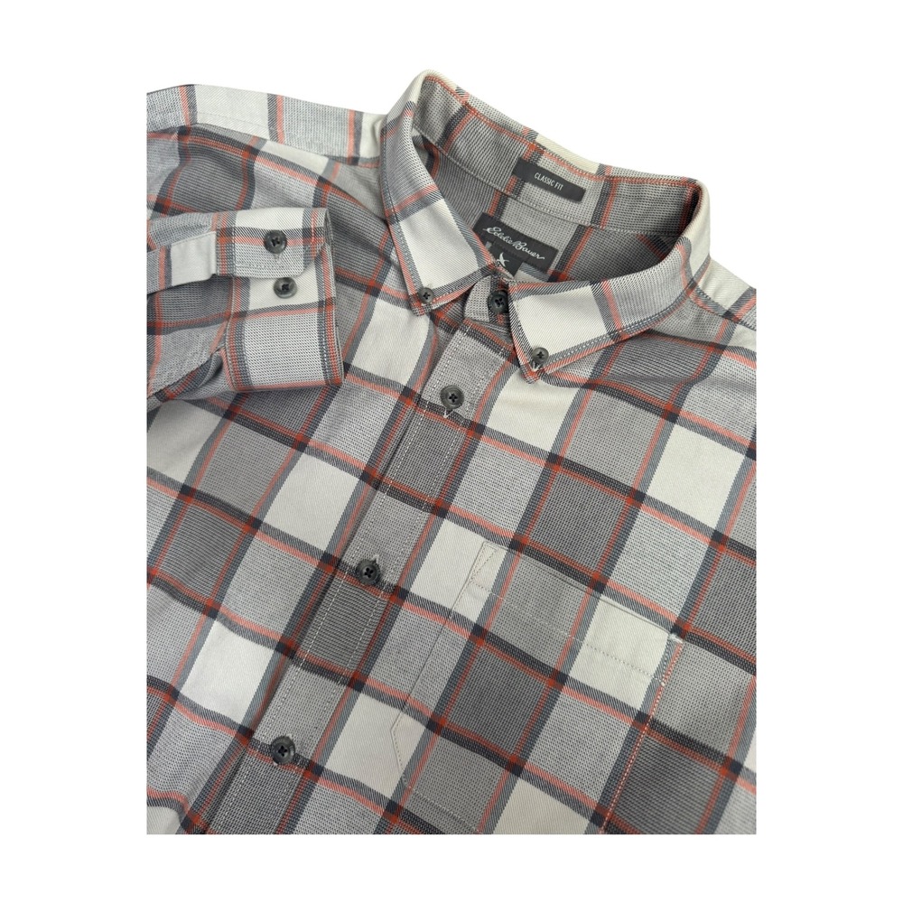 Eddie Bauer Mens Classic Fit Long Sleeve Button Down Shirt  Flannel Plaid Size L